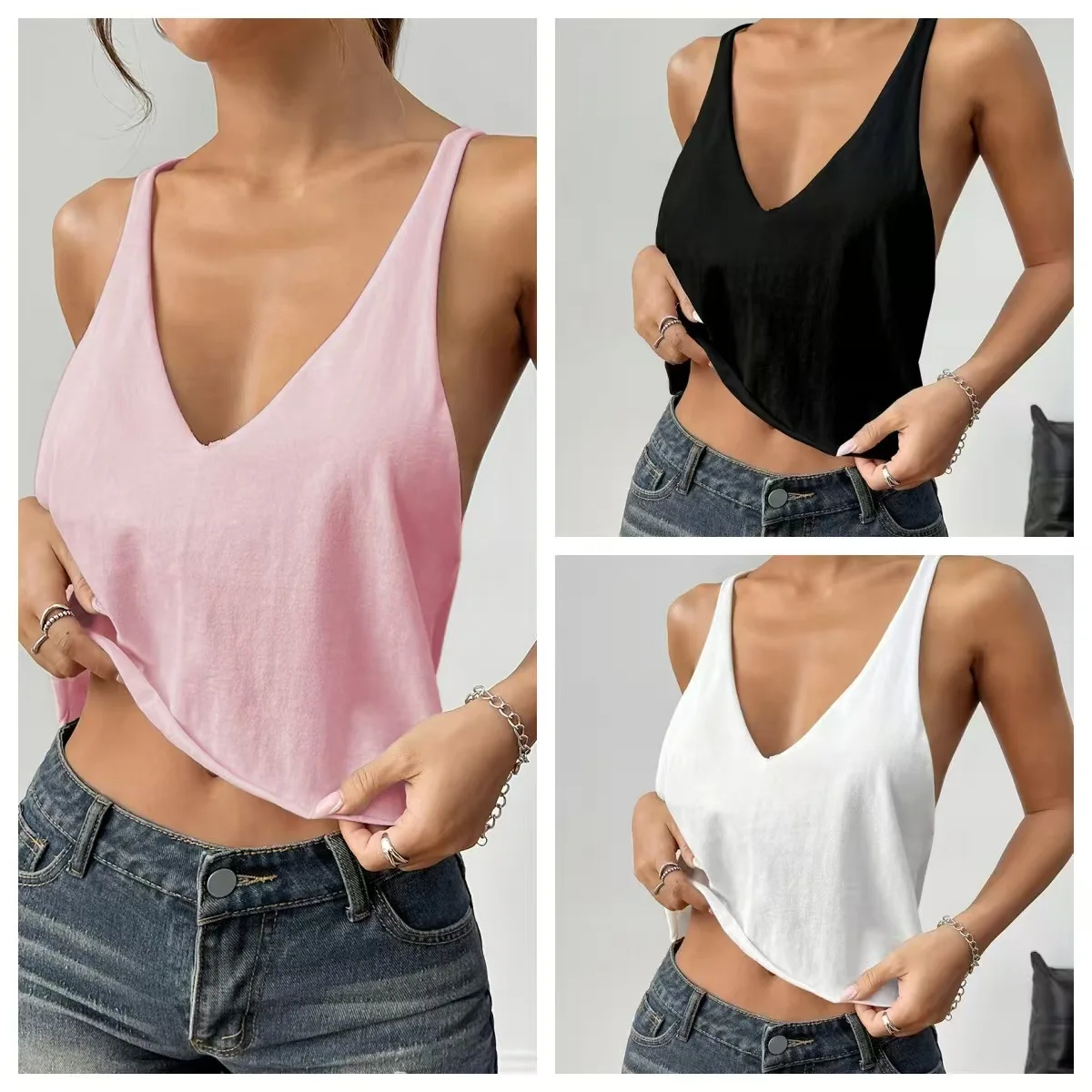 Top de Verano Sexy para Mujer, Top Corto de Seda Helada, Camisola sin Costuras, Ropa Interior, Moda Coreana, Bralette Acolchado Liso, Chaleco