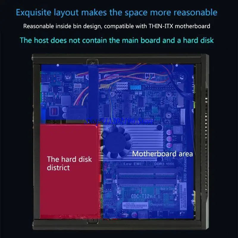 P82A QX01 GAMING PC Desktop Chassis Case Mini ITX Computer Cases para USB2.0 2.5in HDD