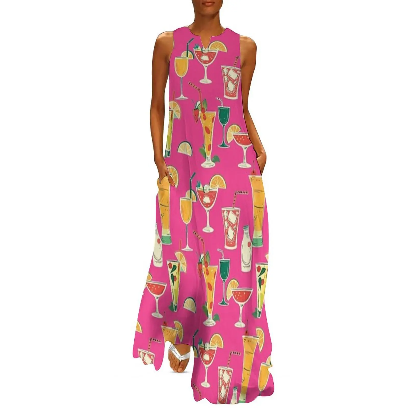 

Summer Cocktails Retro Long Dress evening dress ladies evening dress woman dresses summer elegant party dresses for women 2025