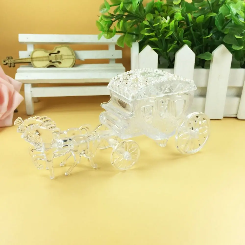 European Style Exquisite Carriage Candy Box Plastic Cute SmallCarriage Ornaments High-end Carriage Model Desk