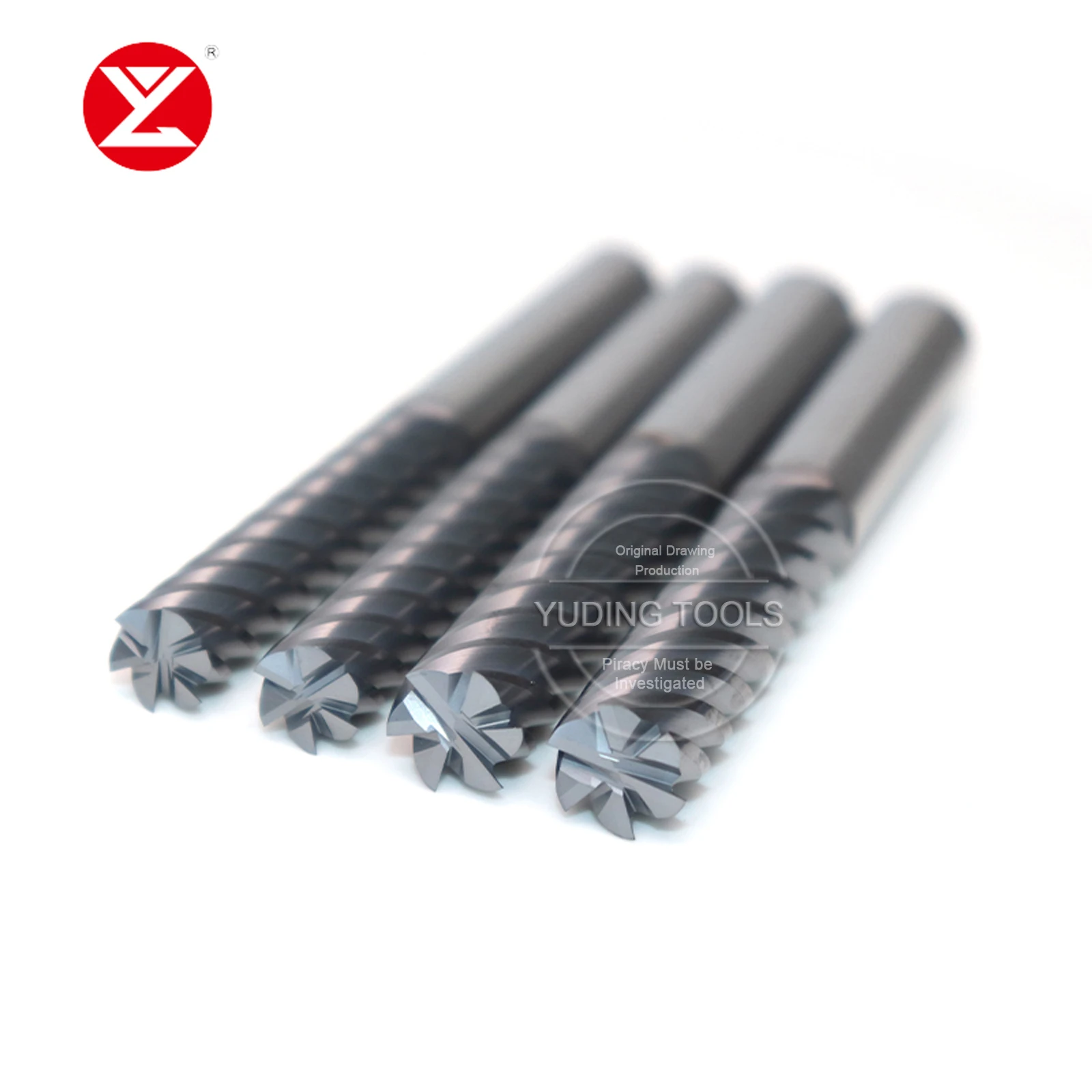 Carbide 6 Flute Square End Mills Bit Milling Cutter Bits Balzers Coating for Process Alloy Steel, Mold Steel CNC Milling Tools