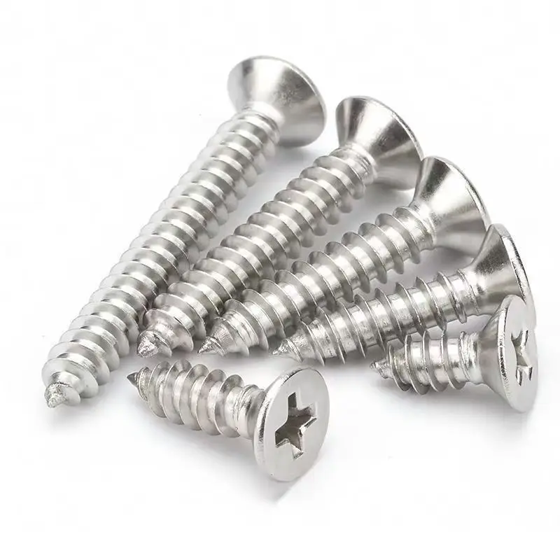 M3 M4 M5 M6 304 Stainless Steel Cross Recessed Countersunk Flat Head Tapping Screws Wood Screw Lenght 6/8/10/12/14/16/18mm-100mm