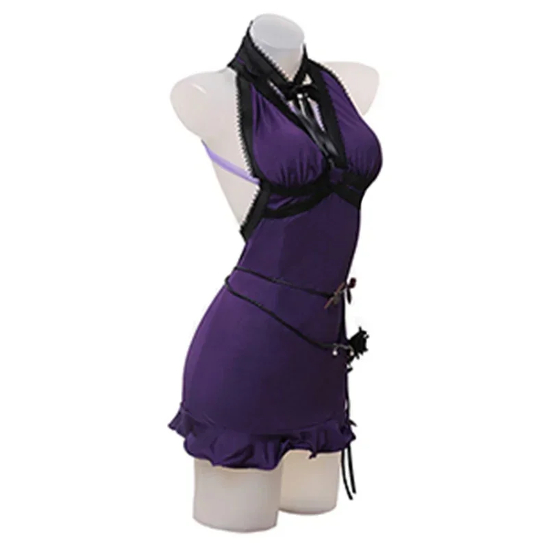 Final Nette VII Remake Tanza Lockhart Cosplay fur s pour femmes adultes, Sexy Purple Backless Evening fur s, Halloween Party Suits