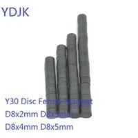 50PCS/LOT Disc Ferrite Magnet 8*2 8*3 8*4 8*5 Strong Y30 Black Round Rare Earth Permanent Magnets 8x2 8x3 8x4 8x5