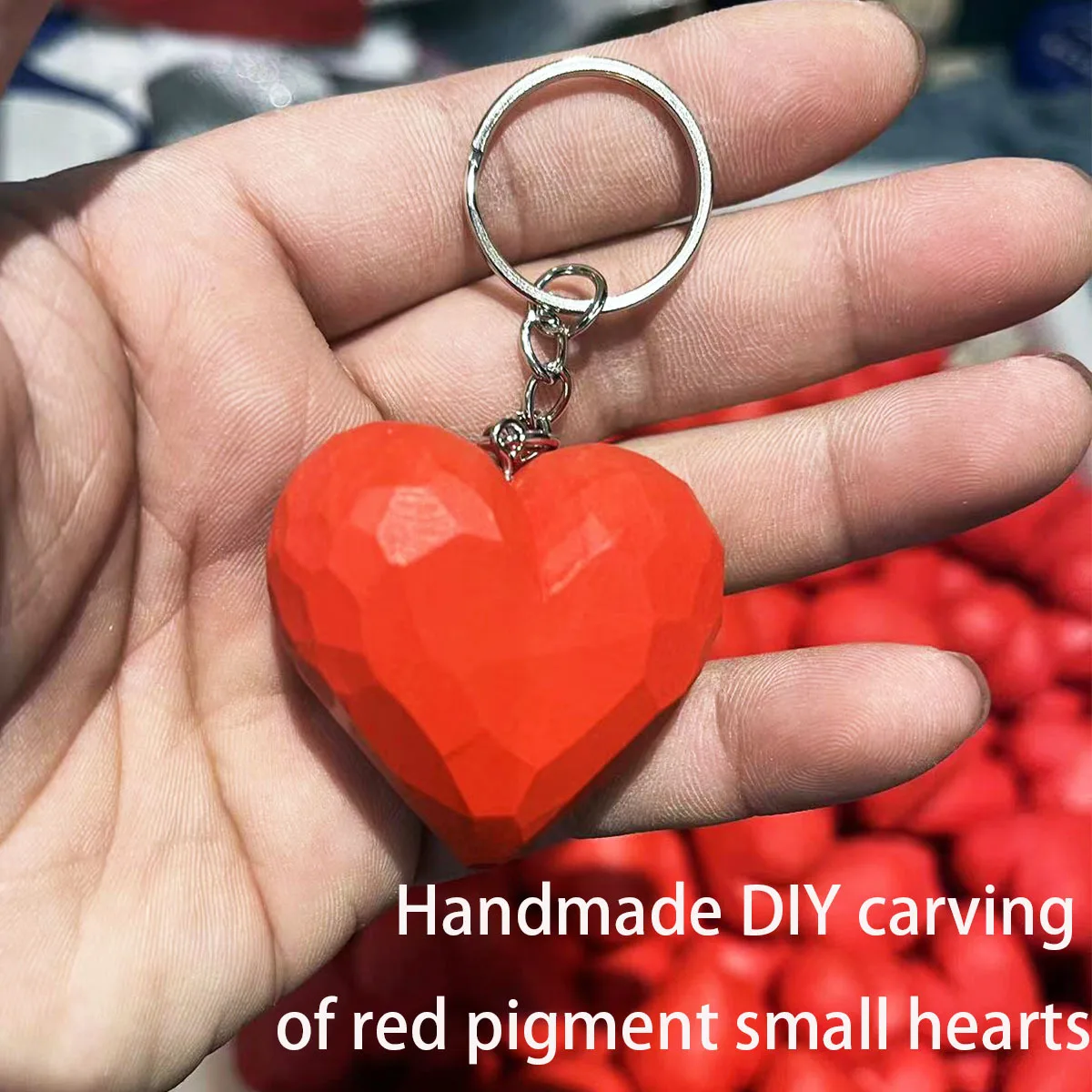 Handmade wood carving love gift keychain car hanging peach heart pendant pendant set meal