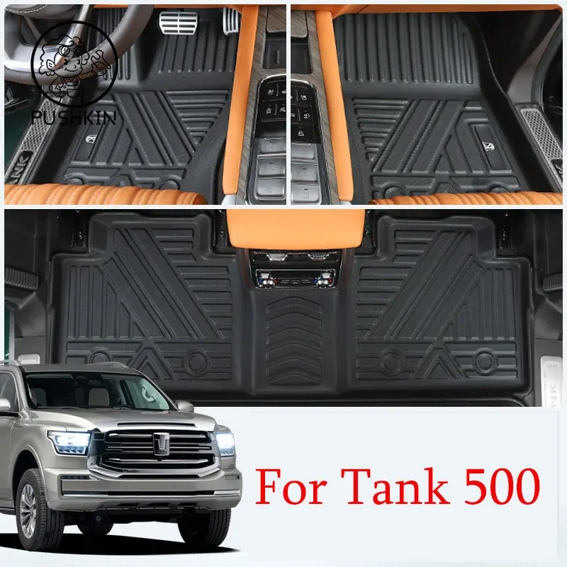 

For Great Wall TANK 500 2021-23 car waterproof non-slip floor mat TPE modified car accessories Fully surrounded special foot pad