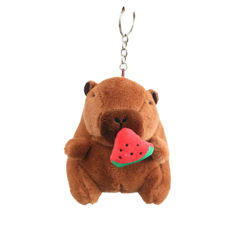 12cm herausziehen Capybara Plüsch Schlüssel bund Mini Capybara Stofftiere weiche Puppe Plüsch Anhänger Tasche Schlüssel bund Event Souvenir Kinderspiel zeug