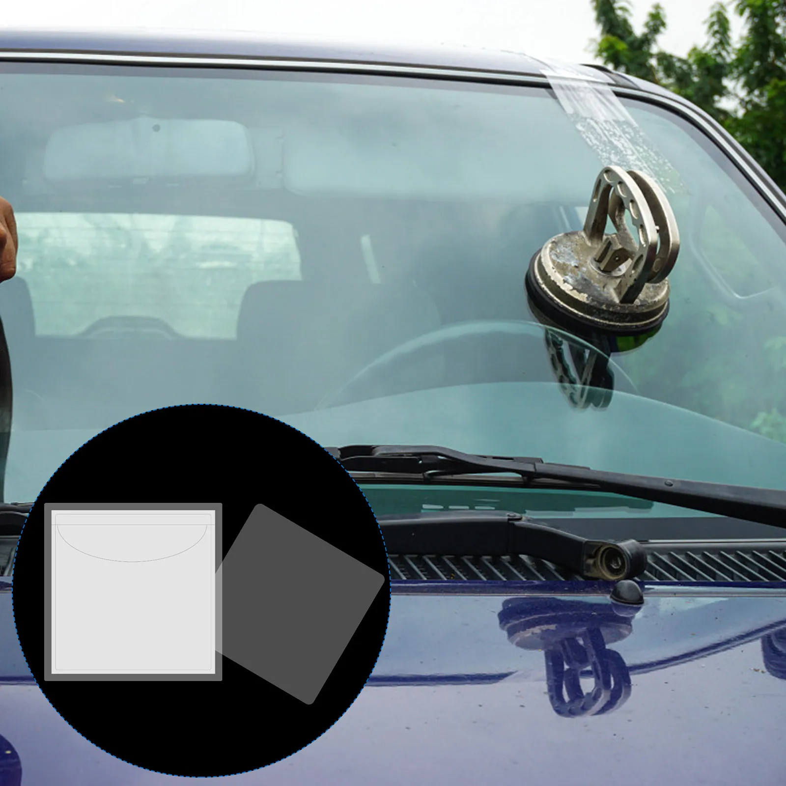 10Pcs Car Label Pouch Transparent Self-Adhesive Vehicle Certification Storage Pouch Waterproof Dustproof PP Material