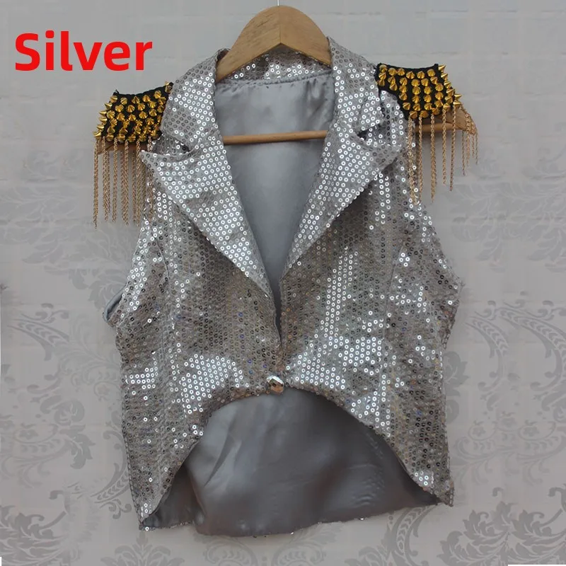 Lady Gaga Jazz Dance Performance Suit Sequin Fringe Jacket Women Singer DS Glittery Sharp Tassel Outfit Stage Costume