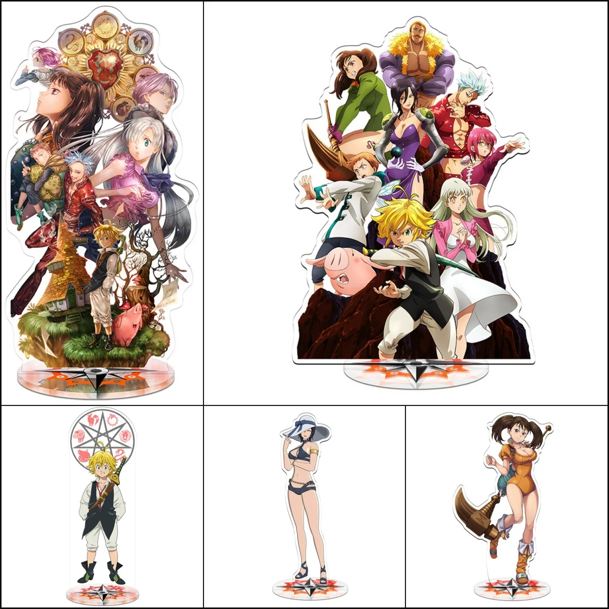 Cutey Anime Keychain The Deadly Sins Figure Acrylic Stands Model Cosplay Meliodas Liones Hawk Diane CharacterToy  Gift