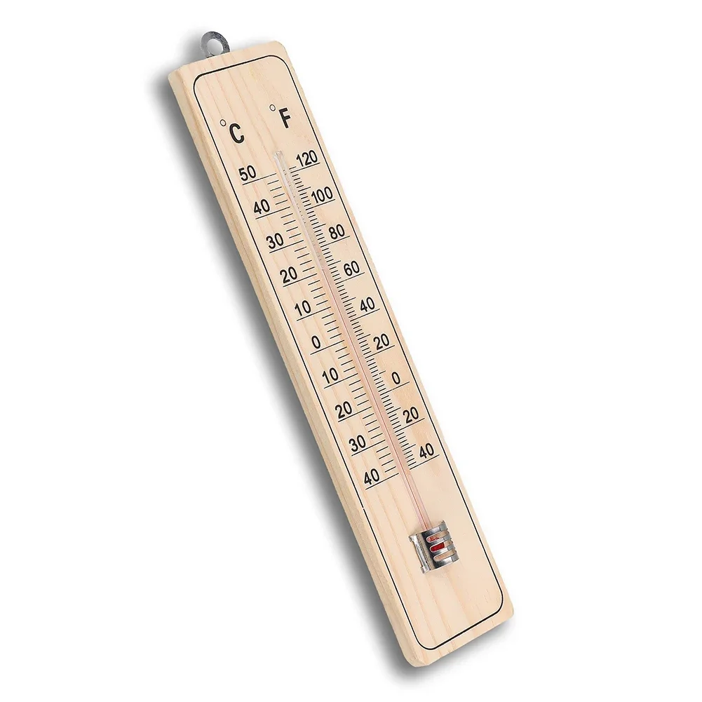 

5PCS Wood Wall Hang Thermometer Indoor Outdoor Logger Meter Garden House Garage Garden Breeding Temperature Controller