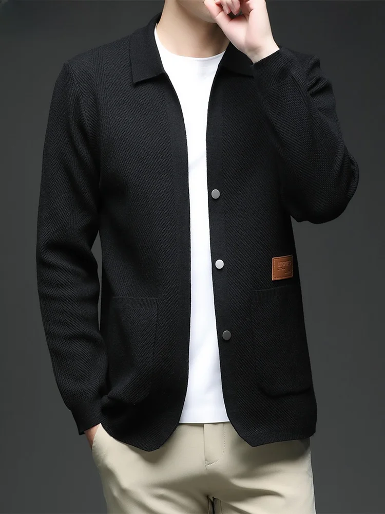 Cardigã Aberto de Tricô TUCANO Primavera Outono Masculino Casual Gola  Suéter Jaqueta Roupa de Pai Moda Urbana