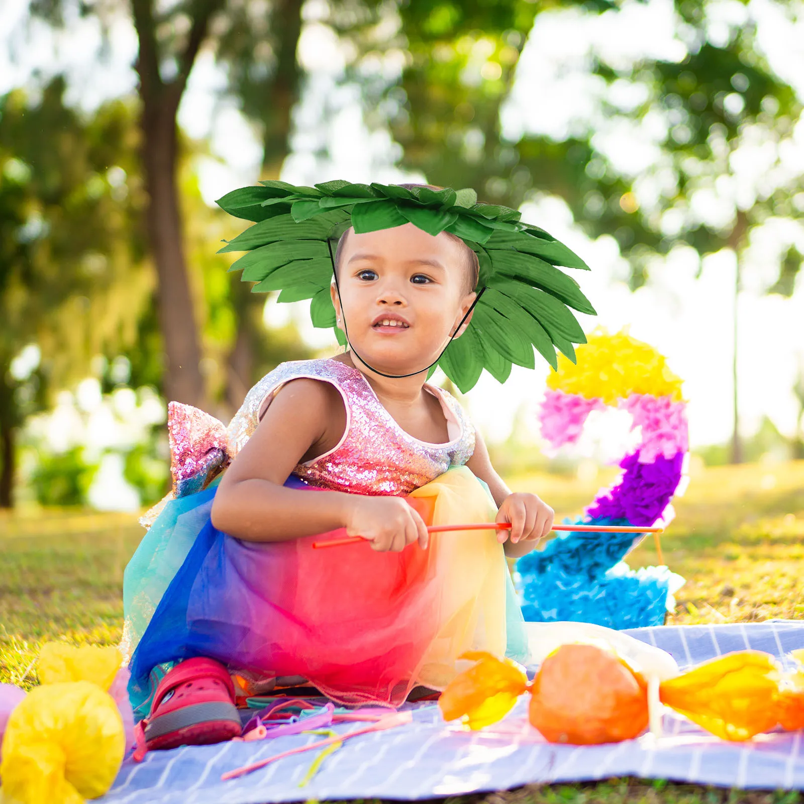 

1pc Sunflower Headpiece Adult Party Hat Funny Sunflower Hood For Stage Cosplay Dance Costume Party Supplies Decor