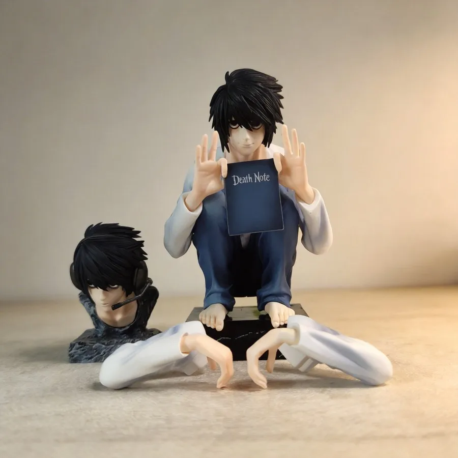 

Фигурка из аниме «Тетрадь смерти» - Л. Лоулиет в сидячей позе, с двумя сменными головами, скульптура, сменная GK статуэтка, 15 см, подарочная модель