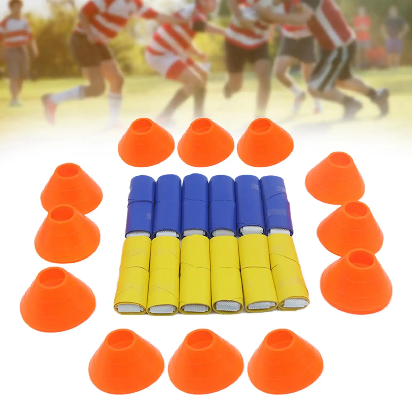 

Flag Football Belts Waist Belt with Black Drawstring Bag Tearing American Football Waist Flag Accessories for Teens Adults