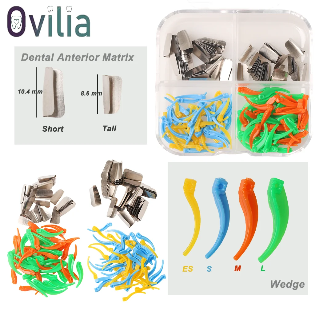 Dental Anterior Matrix Wedge System Teeth Repair Composite Interdental Metal Matrice Restoration Dentistry Intraoral Materials