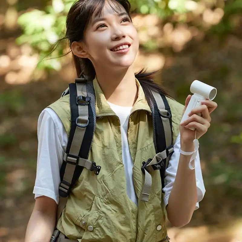 2025 Nuevo ventilador mano recargable USB Ventilador portátil 4000 mAh con dispositivo enfriamiento cordones para