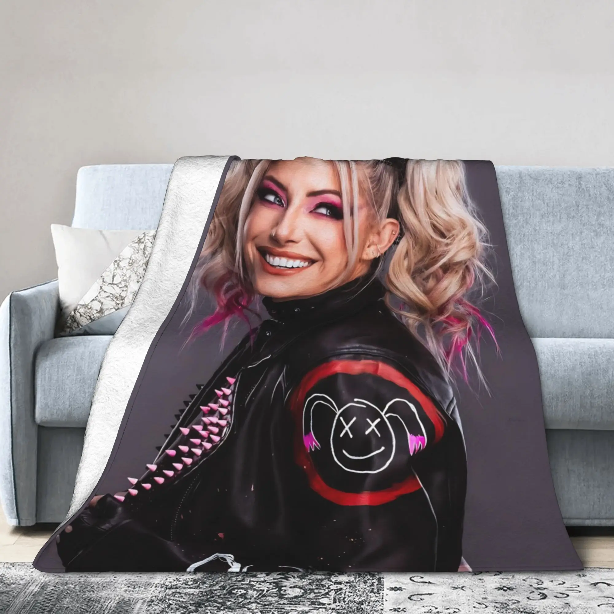 Alexa Wrestler Blisses Vintage Blankets Flannel Wrestling Cool Lightweight Thin Throw Blanket for Sofa Couch Gift Portable