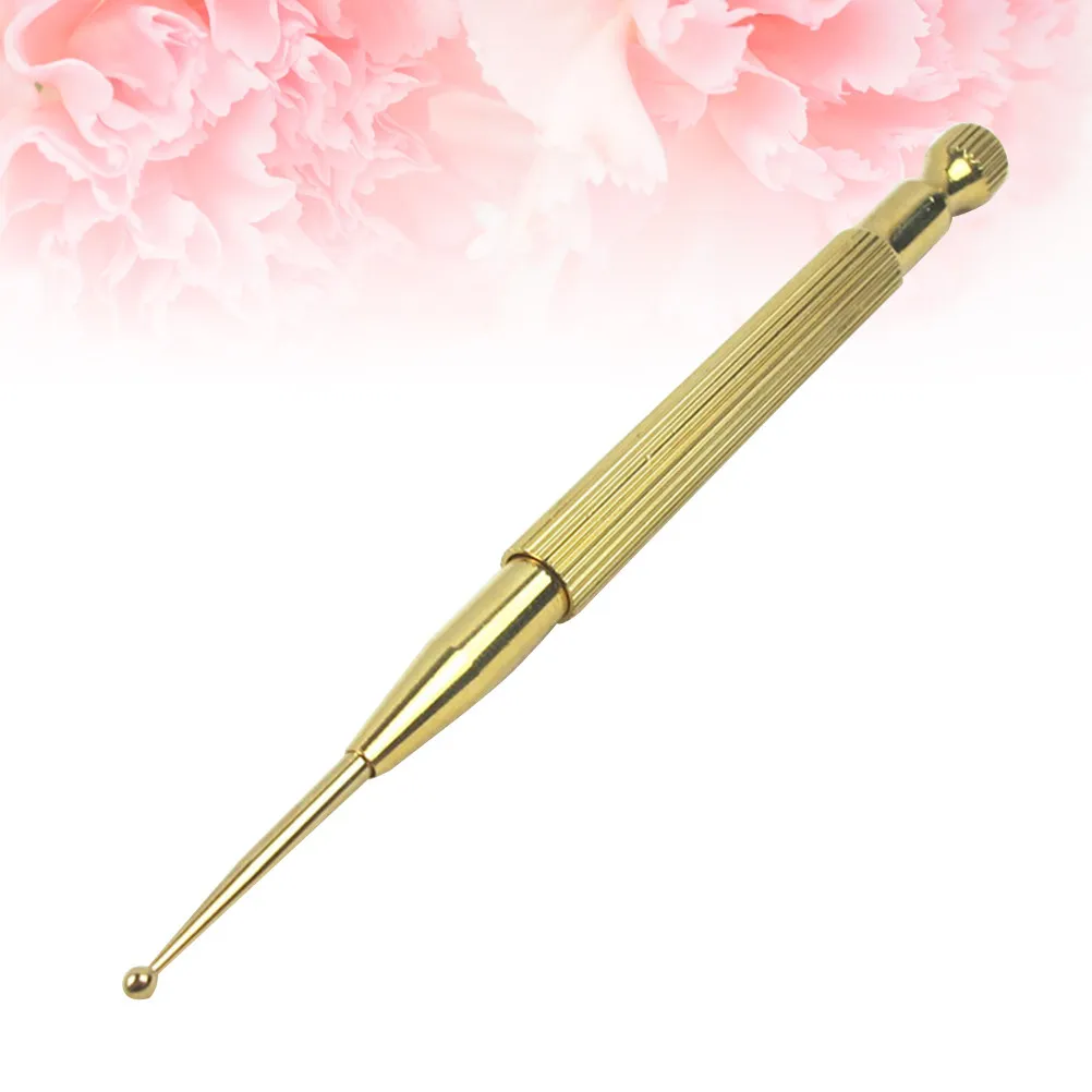 2Pcs Brass Auricular Point Probe Ear Point Probe for Home Hospital Fitness Health Monitoring Lightweight Round Tip Anti Slip
