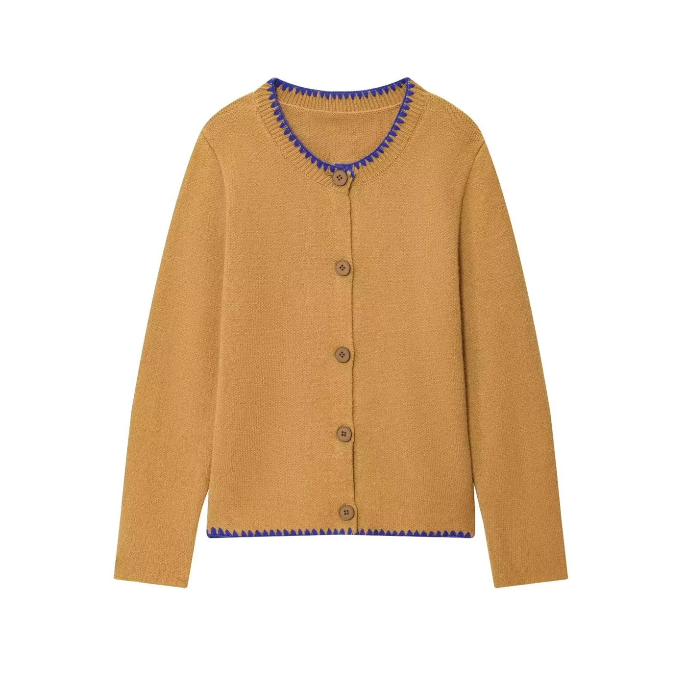 

Women's Knitted Jacket 2025 New Style New Fashion Casual Versatile Women's Contrast Embroidery Knitted Jacket