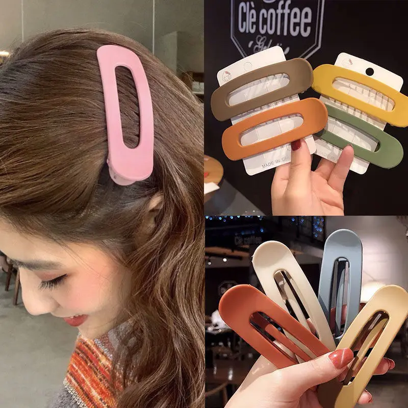 Frosted Hair Clip Large Duckbill Clip Korean Side Clip Back Head Hair Big Clip Bangs Barrette Hair Styling Tools Accessories