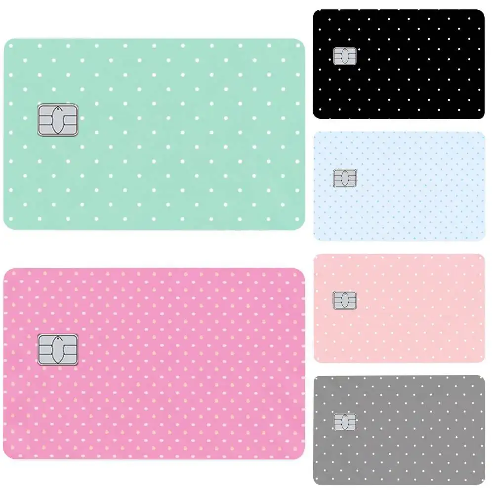 Glitzer Polka Dot Serie 4 Stück PVC Kreditkarten-Schutzaufkleber Abnehmbare Selbstklebende Bankkarten-Abdeckung Dekorative Aufkleber