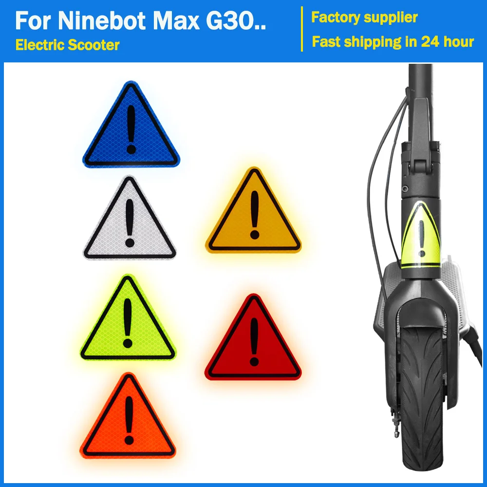 Reflective Sticker Safety Decoration Sticker For Ninebot Max G30 G30D G30LP Protective Triangle Warning Reflect Electric Scooter