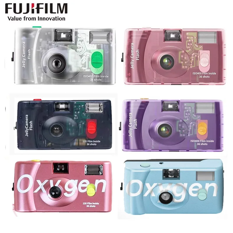 Fujifilm جيلي فيلم كاميرا شفافة C400 135 فيلم كاميرا التقاط 36 صورة وامض كاميرا يمكن التخلص منها هدايا عيد الميلاد