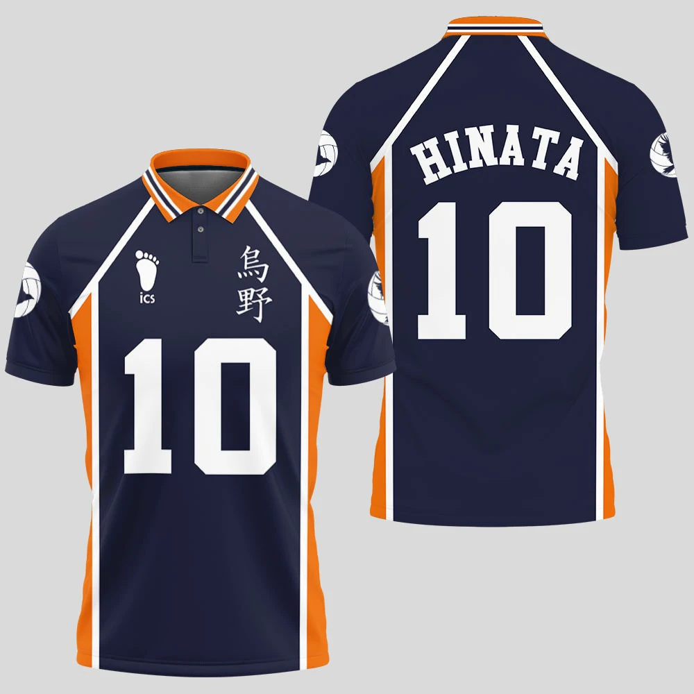 

Haikyuu Fukurodani Hinata Polo Shirts Summer Shorts Sleeve Men Polos T-shirt Japan Anime Cosplay Children Clothes Tops Jerseys