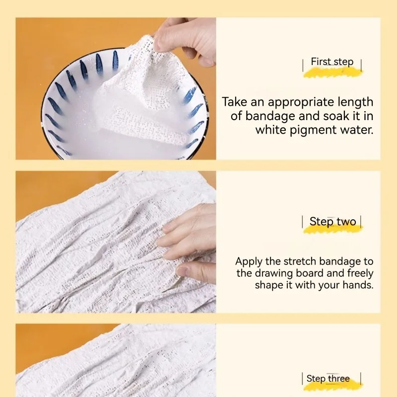 1/3pcs Diy Modeling Plaster Cloth Rolls Multi-Size Plaster Cast Textured Painting Quick-Dry Art Shaping Fabric Creased Painting