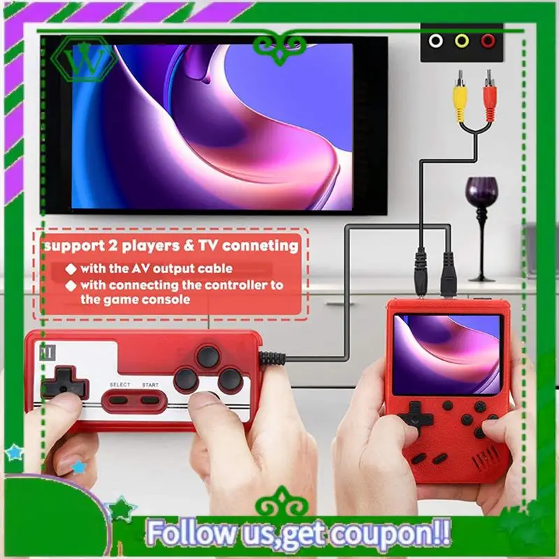 

Reliable-400-In-1 Video Game Console Retro Mini Game Plyer 3.0 Inch Color Pocket TV Game Console Dual Handheld Gamer Player