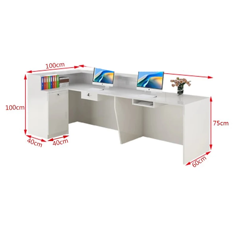 Customized Luxury Desk Table Versatile Classic Exquisite Storage Reception Desk Italian Trendy Tresen Rezeption Office Furniture
