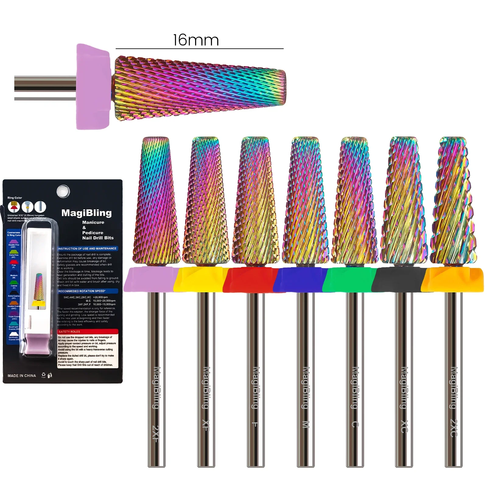 

Длинные твердосплавные сверла для ногтей 5 в 1, две направления, левый и правый вращающийся резак, инструменты для полировки маникюра 3/32 дюйма