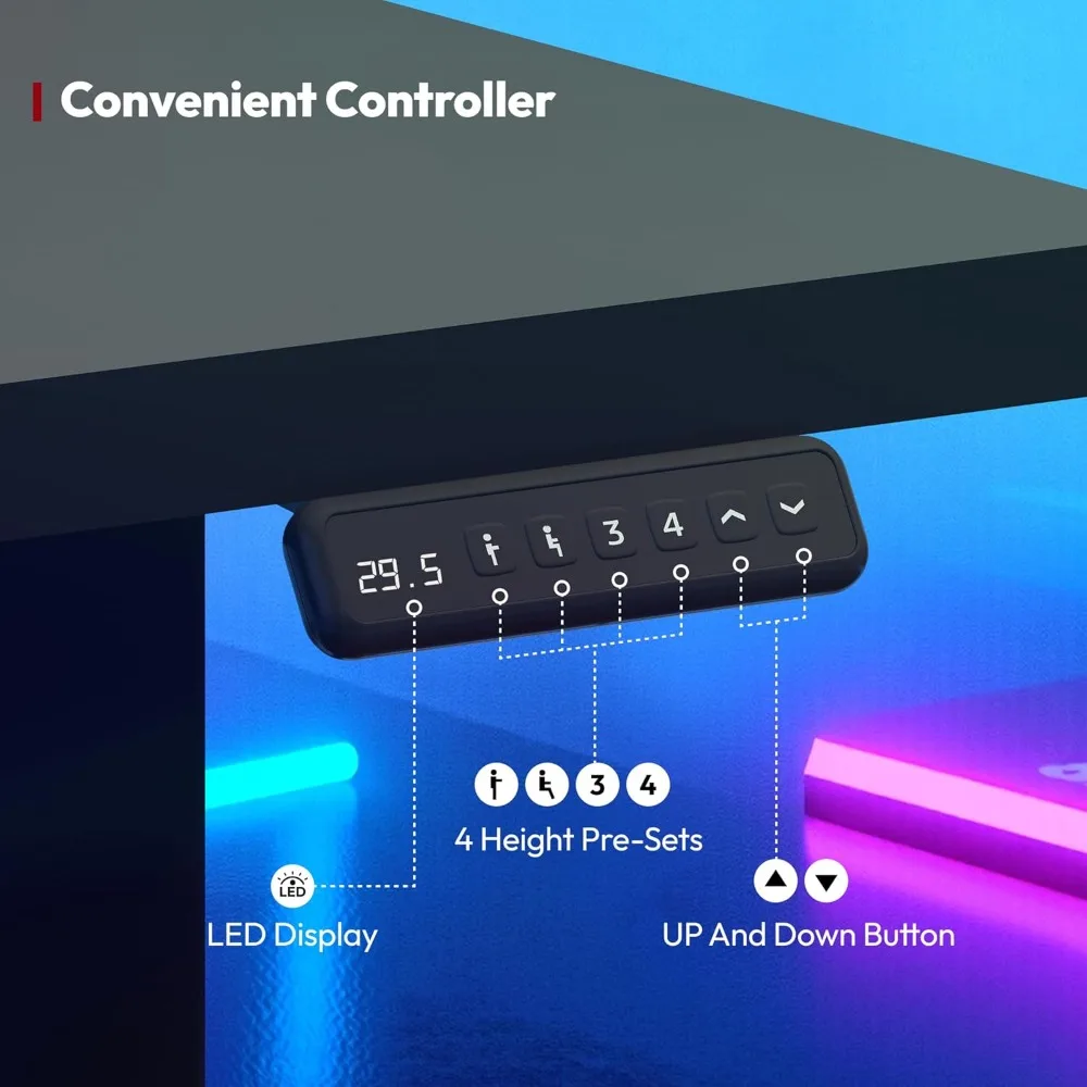 Adjustable Electric Corner Standing Desk, 63 x 48 L-Shaped Sit-Stand Computer Desk with Spacious Layout for Comfortable Office U