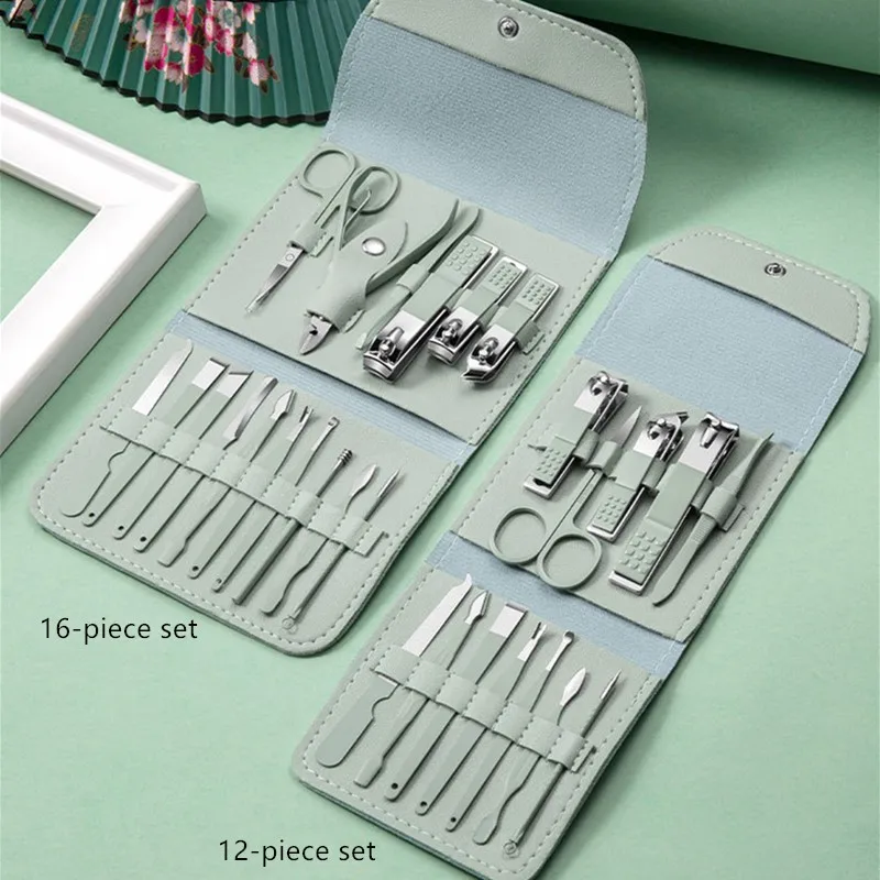 

12/16Pcs Nail Clipper Set Household Stainless Steel Manicure Cutters Nail Clippers Dead Skin Scissors Manicure Knife Nail Tools