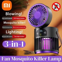 Xiaomi 3-in-1 USB Rechargeable Fan Mosquito Killer Lamp Portable Camping Desktop Fan Quiet Outdoor Insect Zapper With LED Light