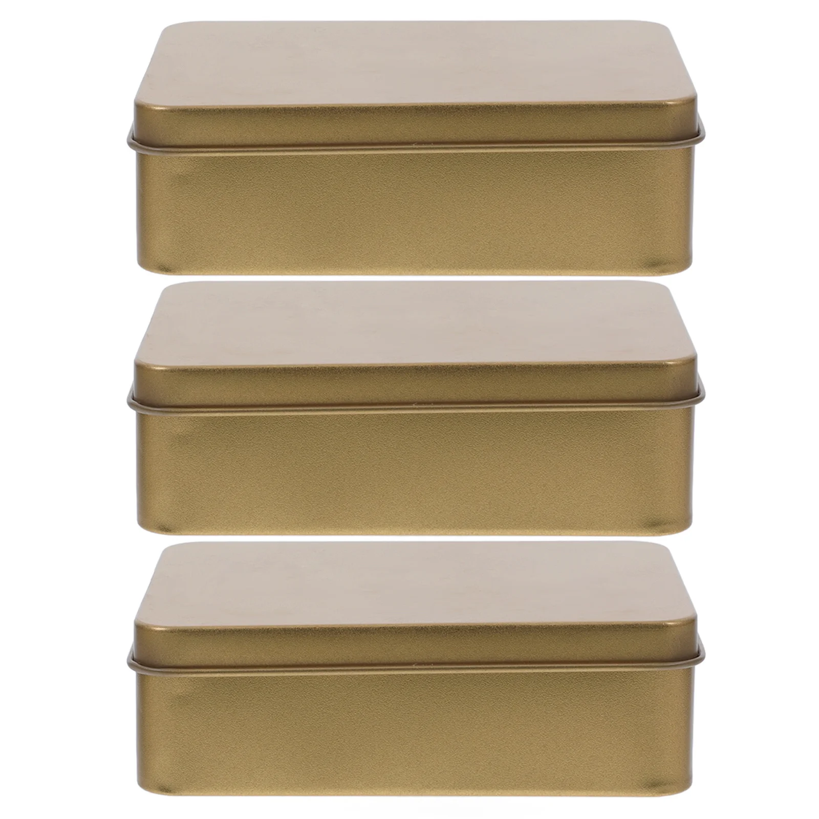 

3Pcs Rectangular Metal Tin Containers Portable Storage Boxes Candy Card Holder Party Favors Small Tins Tin Box with Lid
