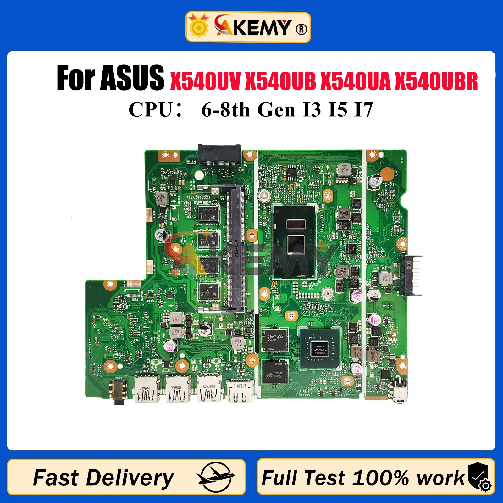 

X540UV Laptop Motherboard For ASUS X540U X500U R540U P540U F540U A540U K540U X540UB X540UAR X540UBR Mainboard With I3 I5 I7 CPU