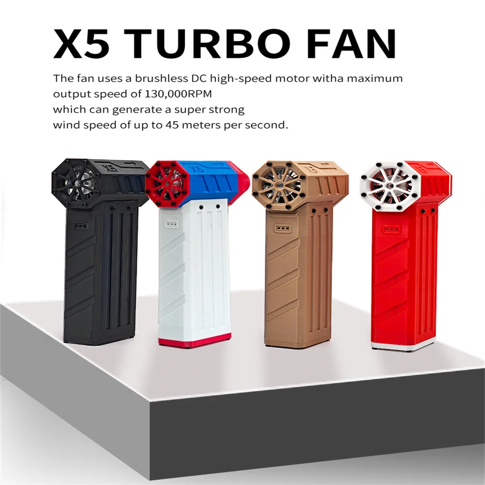 

130,000 RPM Mini Turbo Fan X5 Violent Air Blower Handheld Turbo Jet Fan High-quality Brushless Motor Wind Speed 52m/s Duct Fan