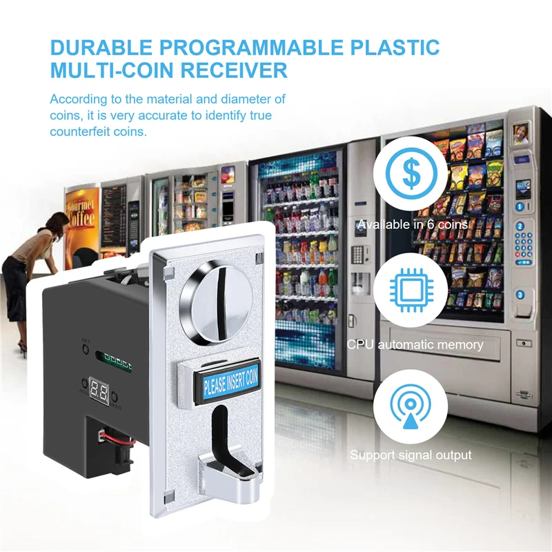 ABFN-Durable Programable Plastic Multi Coin Acceptor Electronic Roll Down Coin Acceptor Selector Mechanism Side Coin Selector