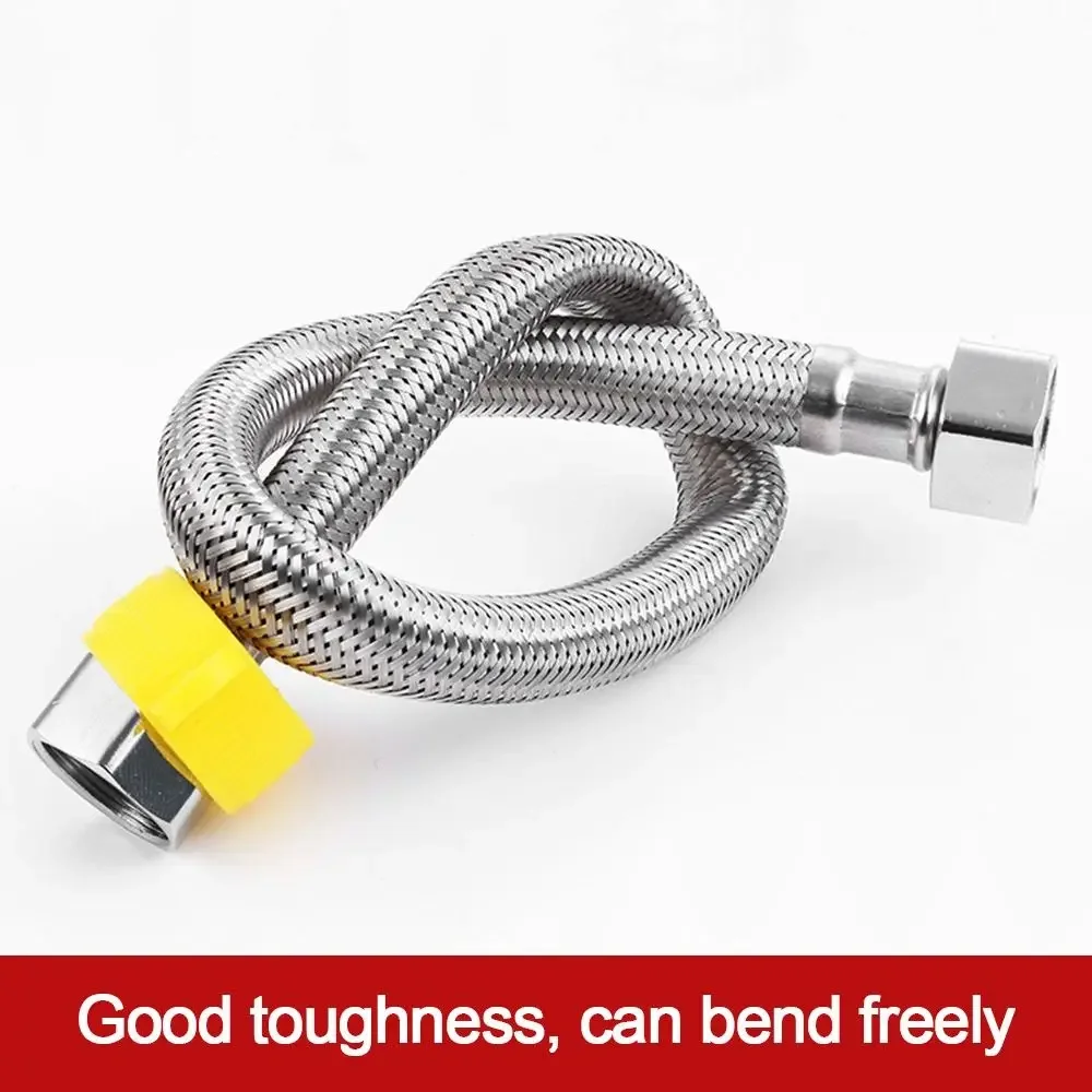

Water Pipe Universal Interface 1/2 Inch Water Inlet Pipe Stainless Steel Flexible Braided Hose 30-200cm Leak-Proof Faucet