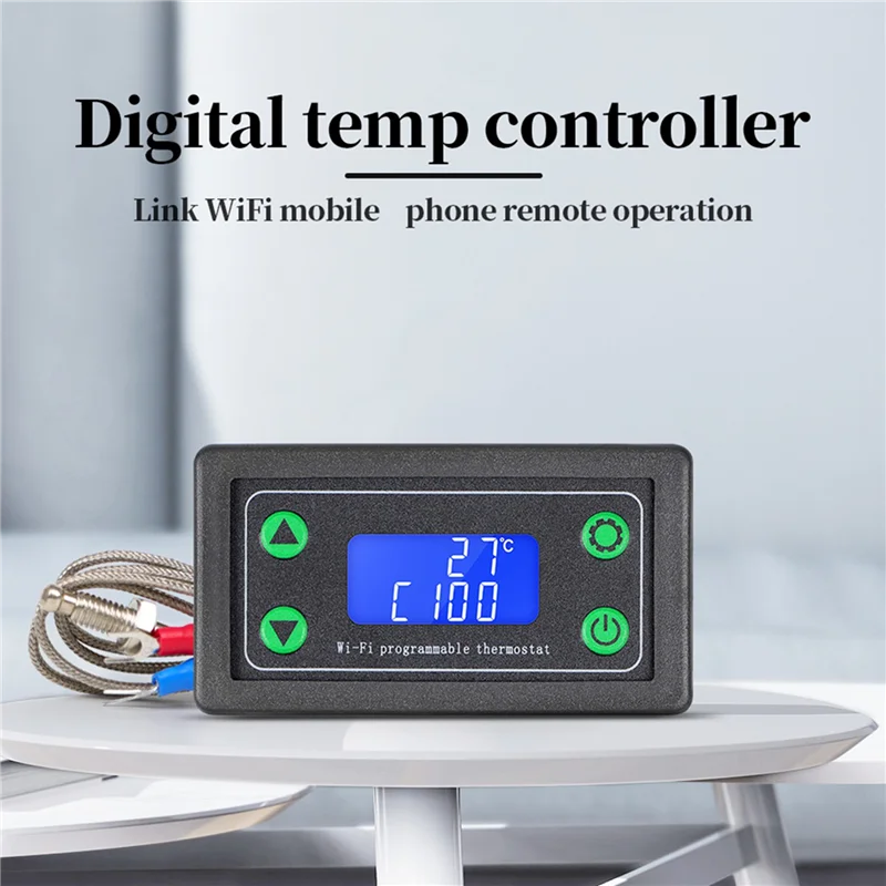 N93R 2X Tuya WIFI Controlador de alta temperatura Termostato digital programável Termopar tipo K -99-999 graus ZFX-TW01