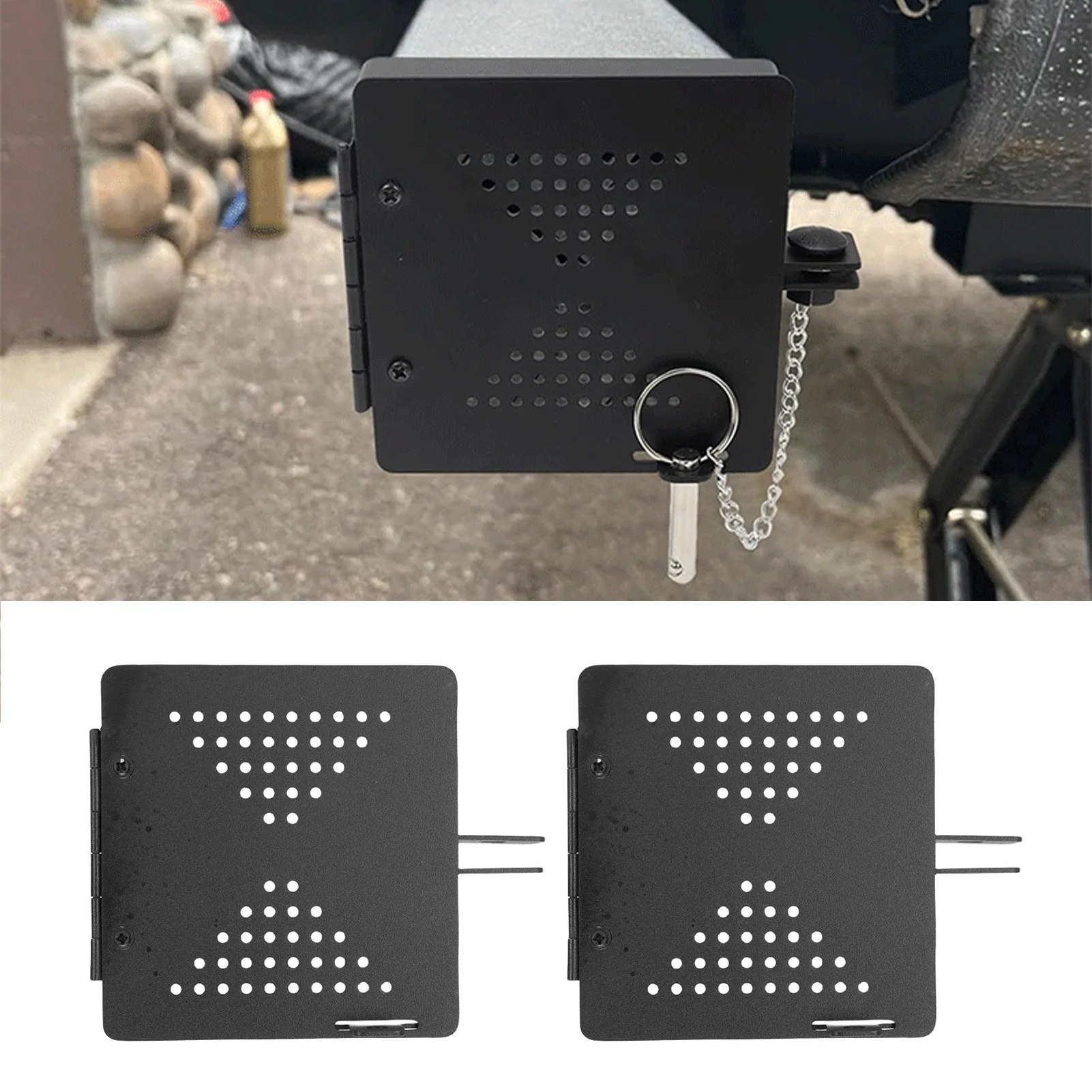 

2 комплекта торцевых крышек бампера для автофургона, железные колпачки для трубок для хранения канализационных шлангов для квадратных бамперов 4 дюйма, аксессуары для дорожного прицепа для автофургонов