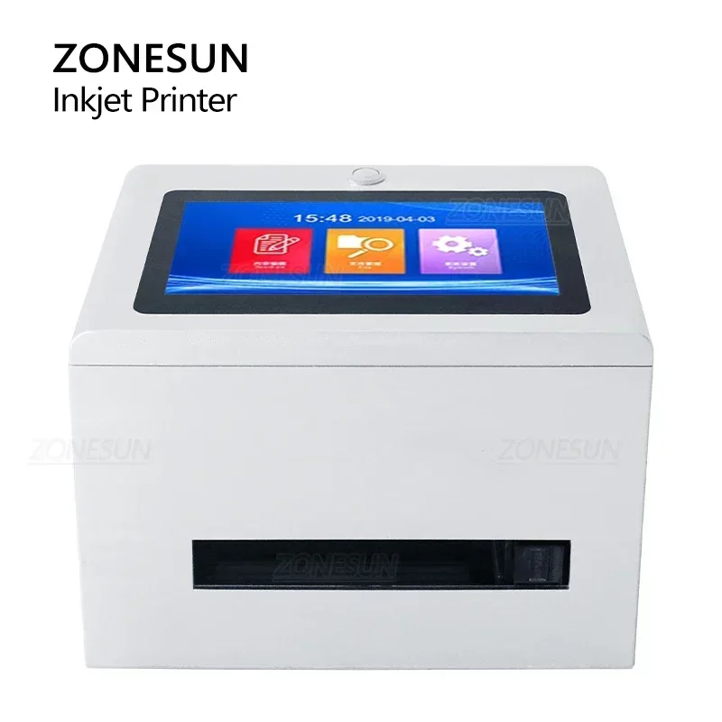 ZONESUN ZS-TIP127 탁상용 잉크젯 날짜 코딩 기계 휴대용 디지털 12.7mm QR 바코드 배치 만료 일련 번호 로고 프린터