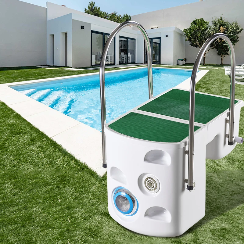 Pipeless  Pool Filter Wall-Mounted Filter with Ladder for Swimming Pool Portable  Filter with LED Light