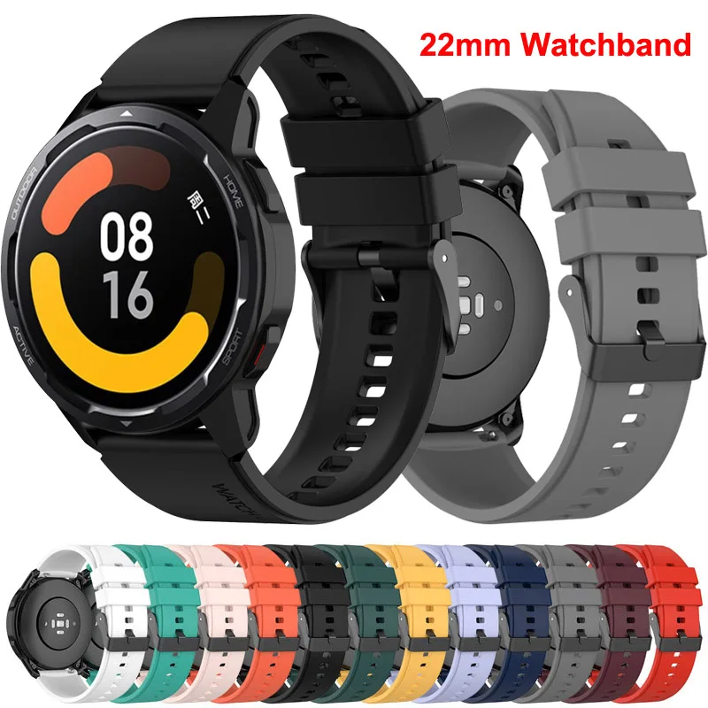 22mm Wristband Silicone Strap For Xiaomi MI Watch/MI Watch Color Watch band For Xiaomi S1 active Breathable Bracelet correa