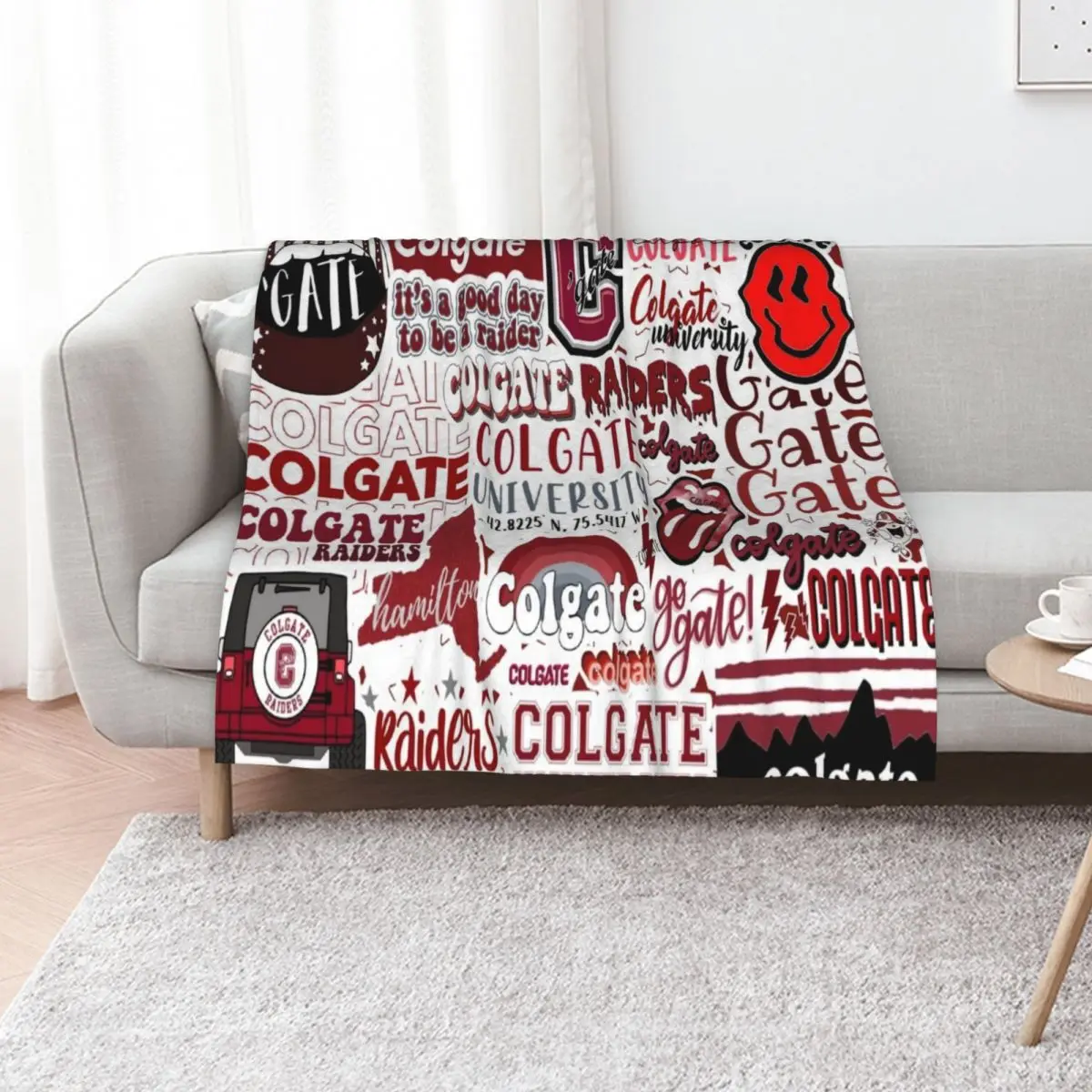 

C O L G A T E Collage Design Throw Blanket Luxurious Soft Fuzzy Blanket for Sofa Bed