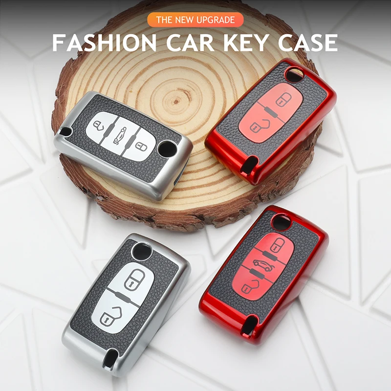 

Car Key Case for Peugeot 207 308 307 407 607 807 for Citroen C3 Berlingo C2 C4 C8 Xsara Tpu Key Cover Shell Car Accessories