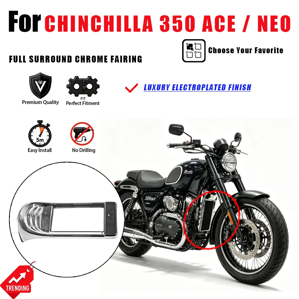 Para Benda Chinchilla 350 ACE NEO: Carenagem Eletrogalvanizada de Cobertura Total, Defletor de Vento, Acessórios para Moto, Cúpula, Para-brisa, Carenado