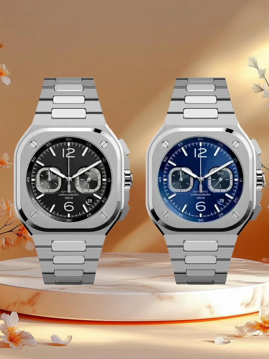 إصدار محدود من العلامة التجارية الفاخرة كوارتز مقاومة للماء بتقويم تلقائي ساعات رجالية غير آلية ساعات عمل فاخرة